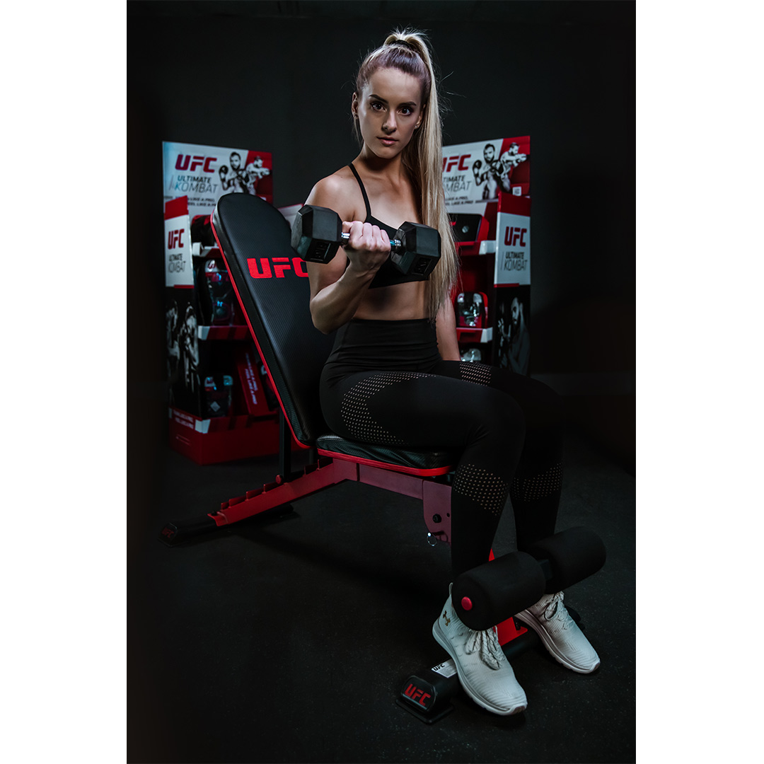 UFC FOLDING ADJUSTABLE FID GYM BENCH BLACK RED Beinco Fitness Tech